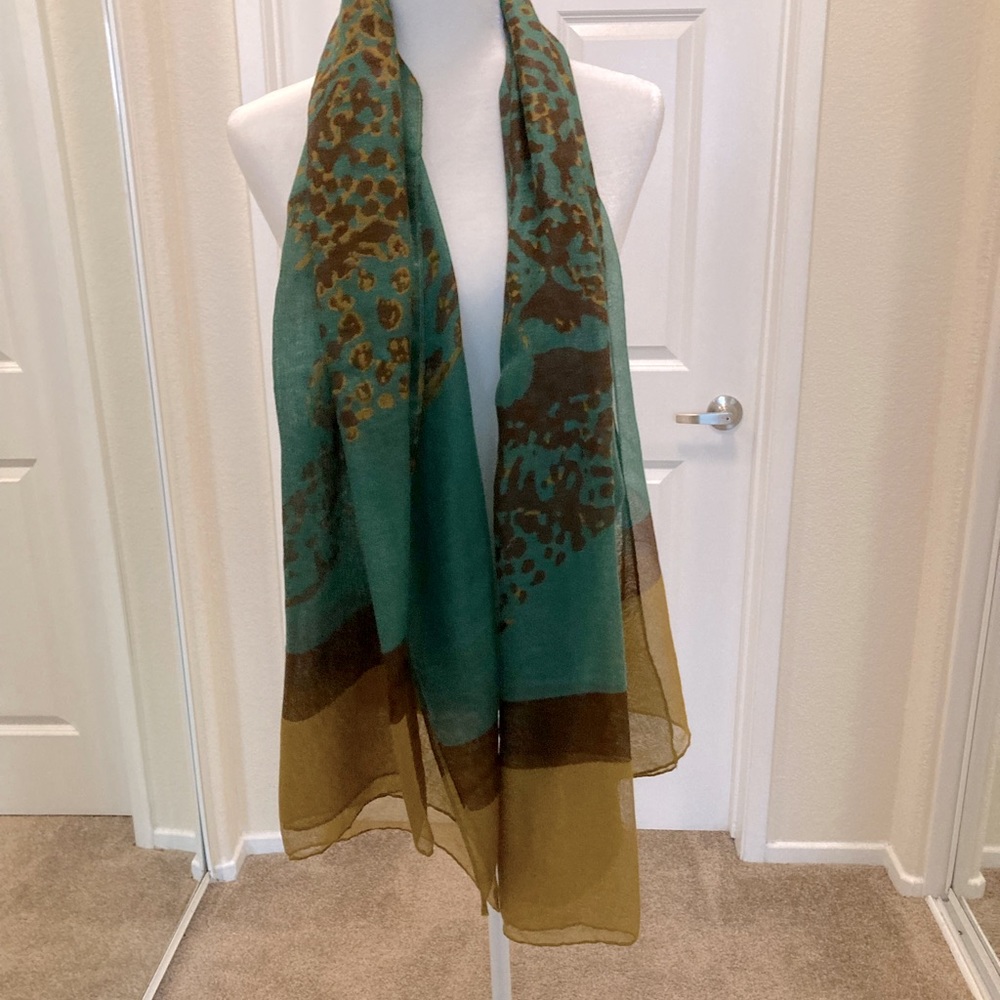 Animal print linen scarf or sarong